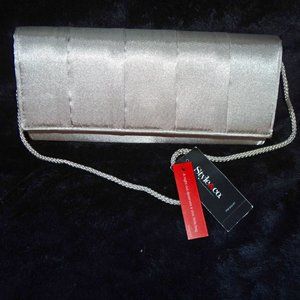 Style & Co Silver Gray Satin Evening Purse/ Clutch NWT